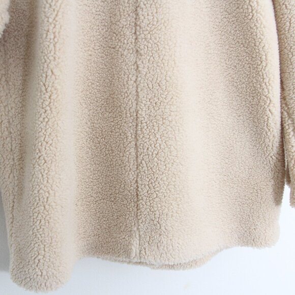 & Other Stories Faux Shearling Coat Light Beige Cream Wool Teddy Size Small - Picture 11 of 16